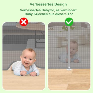 Захисне ворота для дитячих воріт, захист від сходів, розтяжне, 0-150 см, для дітей, котів та собак, внутрішнє та зовнішнє використання (200 см/сірий)