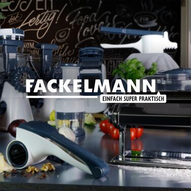 Машина для приготування пасти Fackelmann Easyprepare, насадки для лазаньї, тальятеле, спагеті, з фіксатором і нековзною основою, біло-синя
