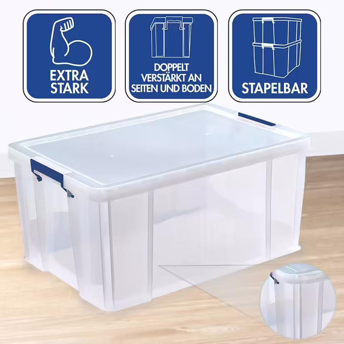 BANKERS BOX ProStore Large Storage Box with Lid, 70 Liter (Interior Dimensions 30 x 58 x 38.5cm), 1 Piece