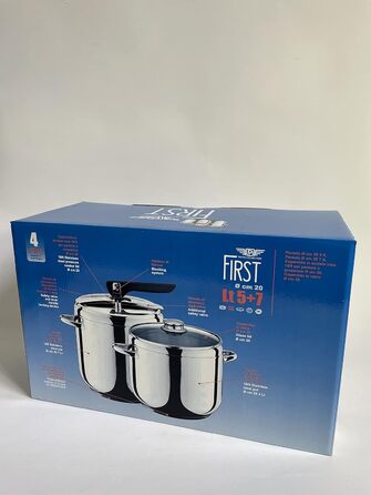 Скороварка Pintinox Duetto First з нікелевої сталі, 5+7 л, для індукції, 4 рівня безпеки