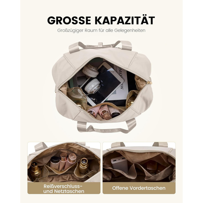 LOVEVOOK Сумка ручної поклажі Ryanair 40x30x20, розширювана, для авіаперельотів, зелена (бежева), жіноча/чоловіча