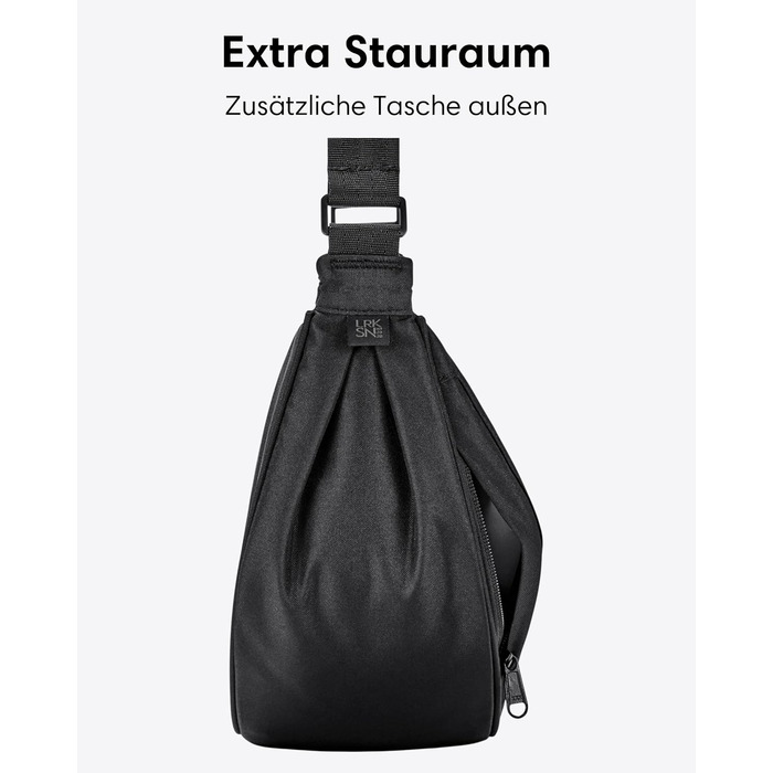 Сумка через плече LARKSON Solveig Medium чорна - Водовідштовхувальна напівмісячна сумка 6.5 л для жінок та чоловіків