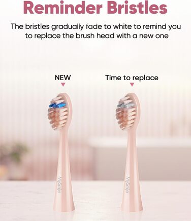 Електрична зубна щітка MySmile DY156 для дорослих: акумуляторна звукова щітка з 3 насадками, таймер 2 хвилини, 5 режимів, 45000 вібрацій на хвилину, 60 днів роботи від однієї зарядки (рожевий)