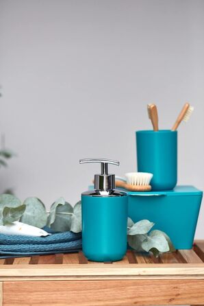 Дозатор мила WENKO Brasil, 0.32 л, пластик (TPE), 7.3 x 16.5 x 9 см, Petrol