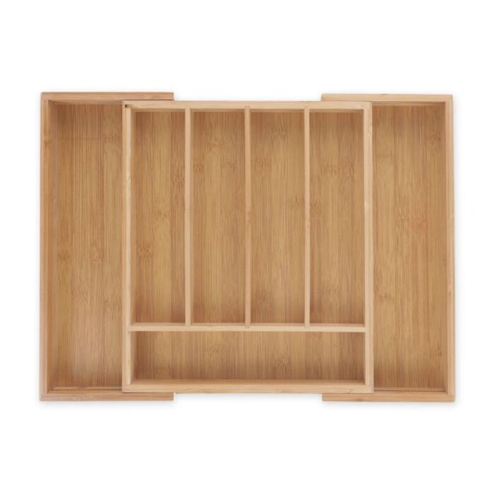 Relaxdays Bamboo Cutlery Box, Extendable