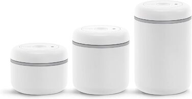 Fellow Atmos Vacuum Canisters for Coffee and Food, White, Small (0.4 L)