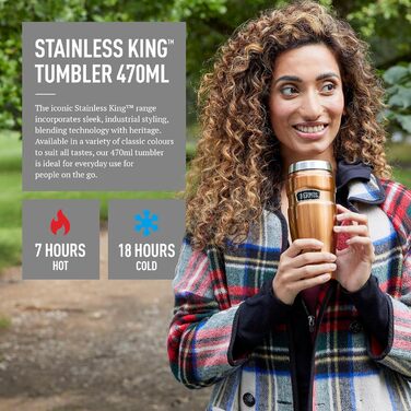 Термос King Reise Thermobecher: термокружка з нержавіючої сталі, 470 мл, вишнево-червоний колір, 0,47 л