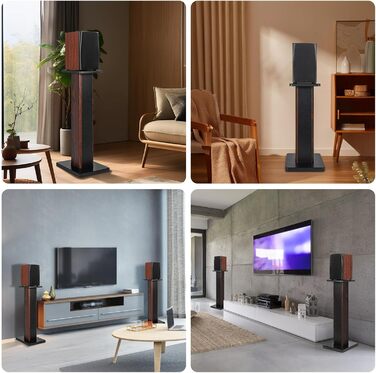 Підставки для акустики OUUTMEE 60 см (24 дюйми) з дерева - міцні підставки для Hi-Fi акустики для домашнього кіно, універсальні підставки для колонок на полиці з можливістю засипання піском (набір 2 шт.)