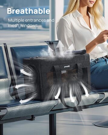 Транспортна сумка для котів Pecute Katzentasche: міцна переноска для домашніх тварин, легка, складана, для котів та маленьких собак, ідеальна для подорожей та до ветеринара, до 4 кг (44 x 23 x 30 см, темно-сірий)