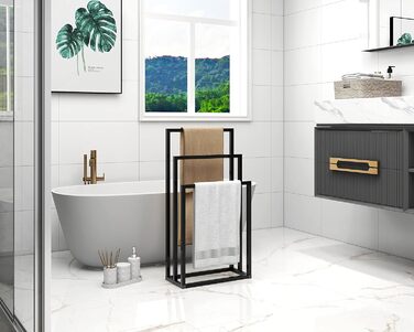 Сумка-організатор для рушників JURMERRY - три відділення, чорний колір, аксесуар для ванної кімнати