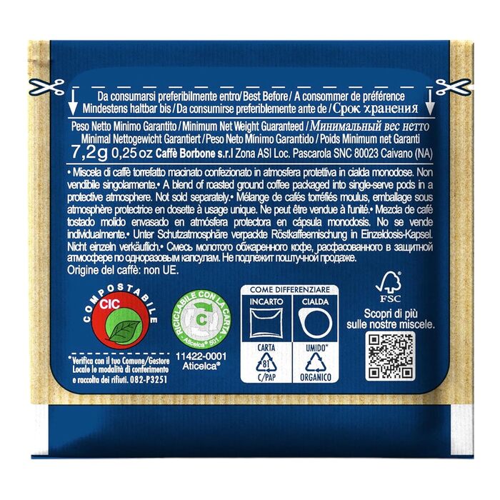 Кава в пoдах Caffe Borbone Miscela Blu (Синя суміш), ESE 44мм, солодка, 300 шт.