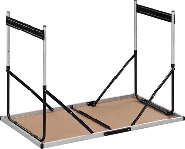 Складний алюмінієвий стіл для кемпінгу eSituro з регульованою висотою 100x60x73-94 см, стільниця MDF під дуб