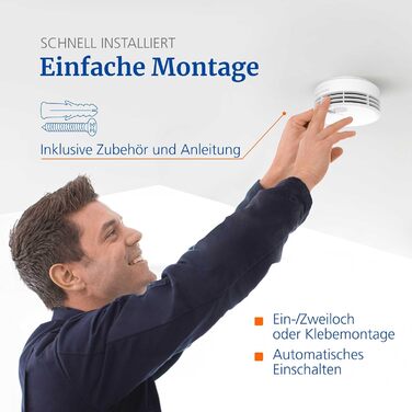 Hekatron Genius Plus – Smoke Detector 10-Year Battery – Stiftung Warentest Test Winner – made in Germany – incl. 1x adhesive pad – App-supported – Fire Alarm – multilingual – 1 piece