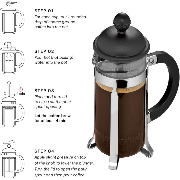 Bodum CAFFETTIERA Coffee Maker (French Press System, Permanent Stainless Steel Filter, 0.35 liters) Red 3 Cup Red