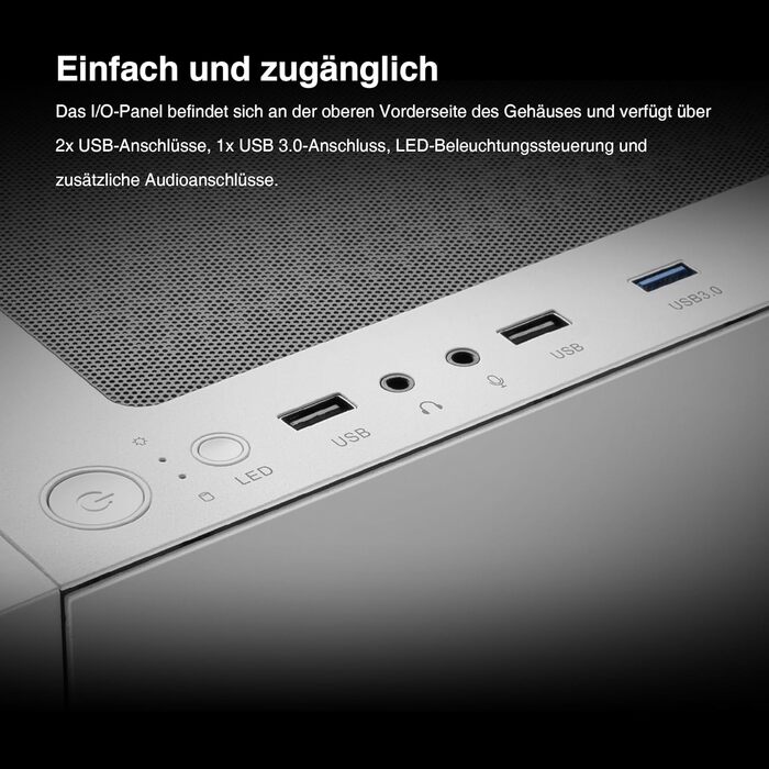 Корпус для ПК Gamdias TALOS E3 Mesh White - Mid-Tower з 3 RGB вентиляторами, сітчаста передня панель, скло, PSU-кришка