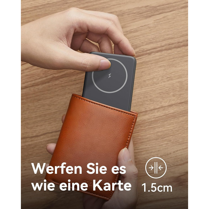Power Bank INIU 5500mAh 20W з USB-C (вхід/вихід), магнітний акумулятор з підставкою для iPhone 16/15/14/13/12 Pro Max Mini, чорний