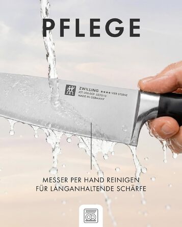 Кухонний ніж Zwilling Vier Sterne 20 см, нержавіюча сталь, Made in Germany