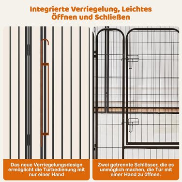 Вольєр для цуценят Yaheetech 18-частинний, металевий, 100 см, для квартири та саду