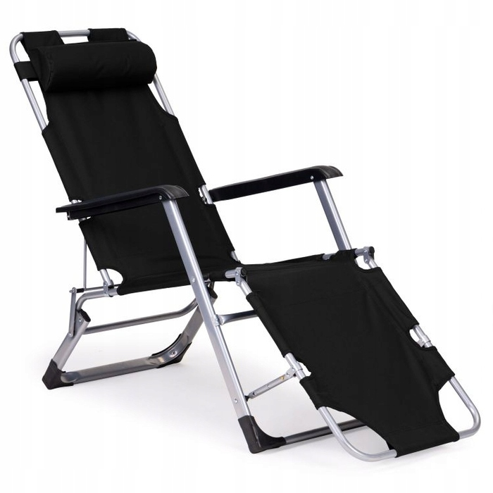 Садовий шезлонг MultiGarden ZRL010F BLACK, чорний