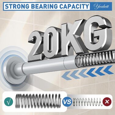 Штанга для штор без свердління, 48-119.4 см, телескопічна, кріпиться без свердління, для душу/штор, сіра (1 шт.)