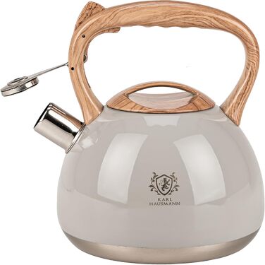 Електричний чайник Karl Hausmann 3L з автоматичним свистком, з нержавіючої сталі для Induktion, Gas та Electric плит
