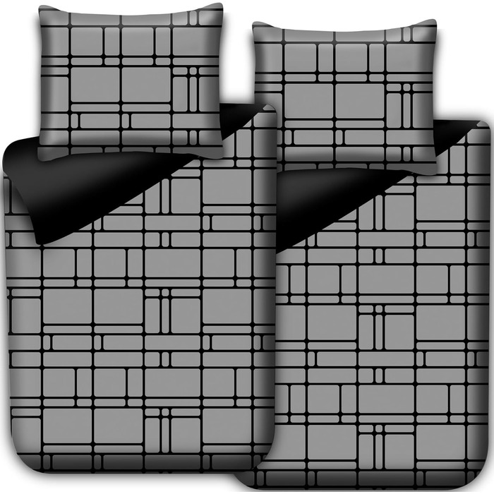 Комплект постільної білизни Pamposh 135x200 (4 шт.) - сірий, мікрофібра, з блискавкою