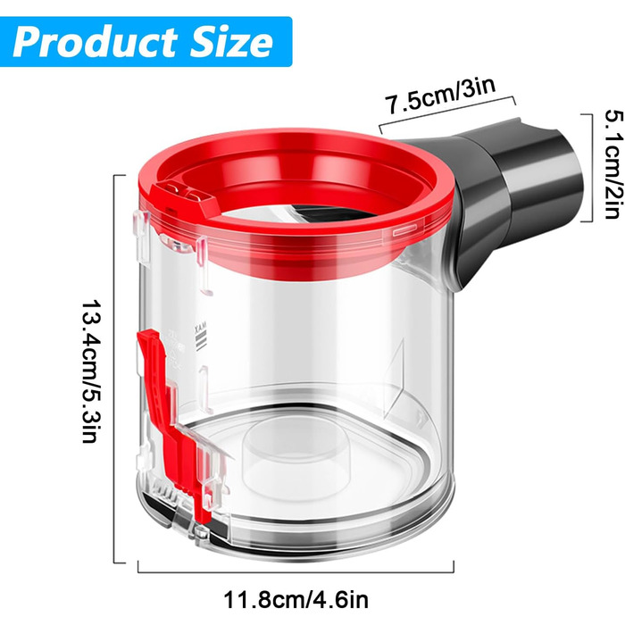 Контейнер для пилу Dyson V7/V8: Оригінальна запчастина, рожевий колір