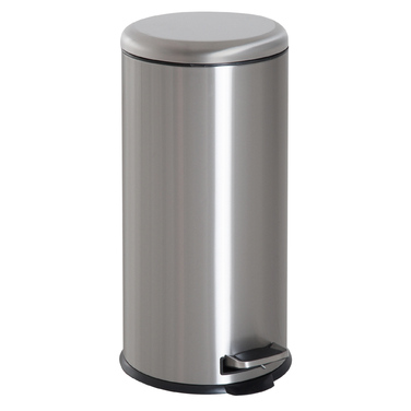 HOMCOM 30L Stainless Steel Pedal Bin with Inner Bucket, Flip Lid, Hygienic and Silver for Kitchen and Bathroom