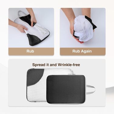 Органайзери для валізи DIMJ - Набір 8 шт. для подорожей, чорного кольору