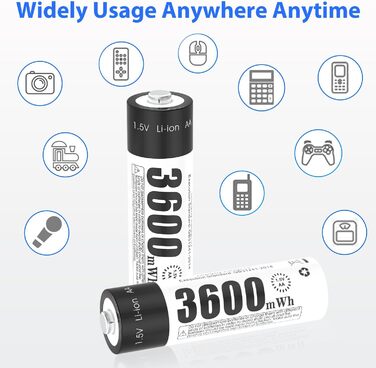 Зарядний пристрій для акумуляторів AA AAA AICARGER з LCD-дисплеєм, 4 слоти, швидка зарядка 5V/2A, 8 акумуляторів (3600 mWh)