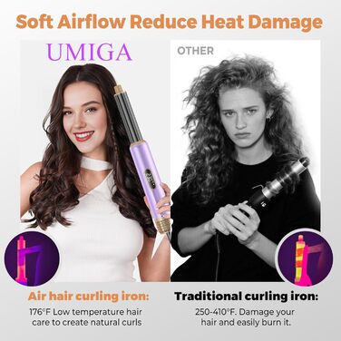 Фен-щітка Pro Airstyler 5 в 1: 1000W, іонізація, 30мм насадка для локонів, сушка, укладка, випрямлення. Violet