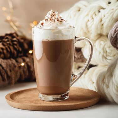 Набір склянок KROSNO Alex 4 шт. 400 мл (кава, чай, лате) - оригінальний дизайн, сумісність з посудомийною машиною