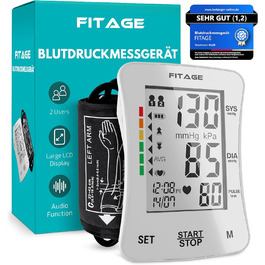 Цифровий тонометр на плече Oberarm Digital з вимірюванням пульсу та функцією пам'яті, контролем положення манжети для обхвату плеча 22-42 см, визначення аритмії