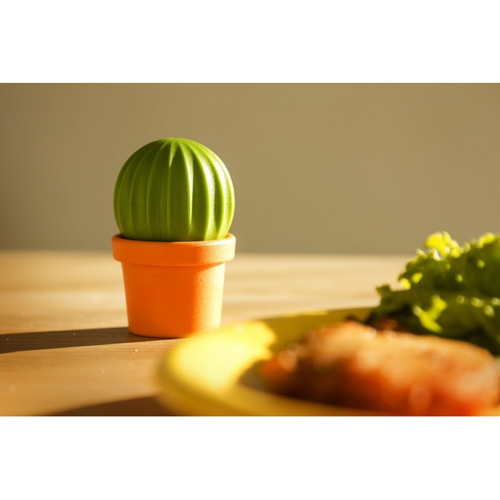 Qualy Design Studio Cactus Salt and Pepper Shakers in one. A great decorative and practical accessory for the kitchen and dining room. Cool salt shaker for tequila.
