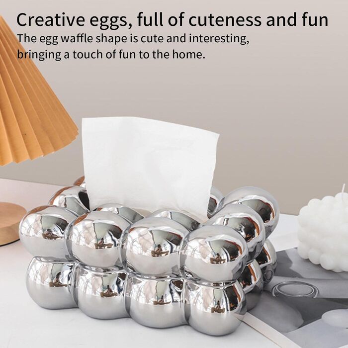 Astounding Fabric Coverage | Cute Ceramic Cotton Candy Tissue Box, 9.06 x 6.50 x 4.13 inches Tissue Box Storage for Car, Bathroom, and Office Decoration