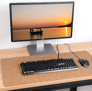 Килимок для миші та столу з корку Kork + Kork, великий 80x39.9 см, натуральний, термостійкий, водовідштовхувальний