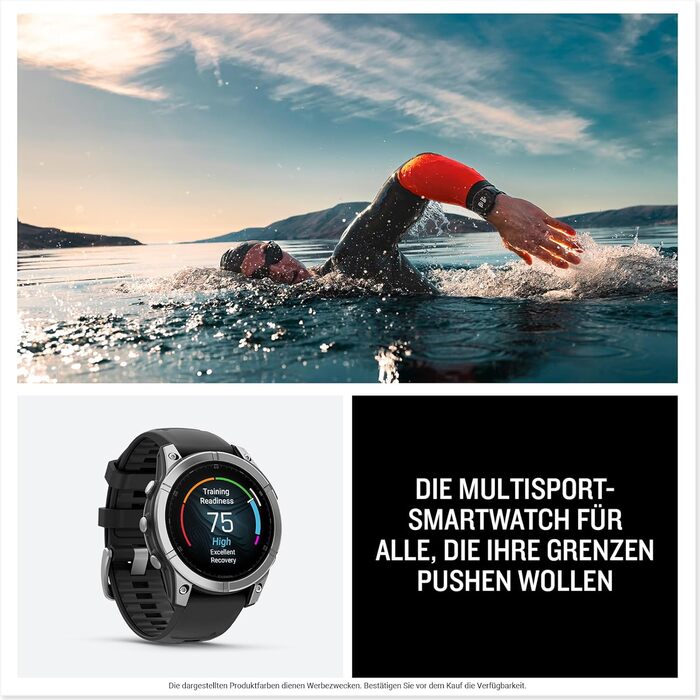 Garmin fēnix 8 – Мультиспортивний смарт-годинник, 1.3' AMOLED дисплей, до 10 днів роботи від акумулятора, 80+ спортивних/зовнішніх додатків, топографічні карти, ЕКГ, телефонні дзвінки, музика, ліхтарик (fenix E, 47 мм, нержавіюча сталь/чорний)