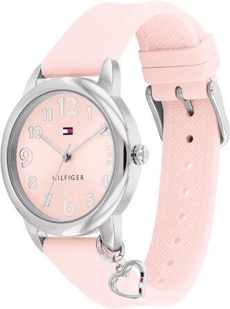Наручний годинник Tommy Hilfiger для молоді з кварцовим механізмом, ремінець із нержавіючої сталі або силікону (Blush, Silicone)