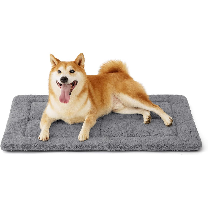 Килимок для собак середніх порід BEDSURE - 89x56 см, сірий, з густою піною та Sherpa-плюшем, легко миється
