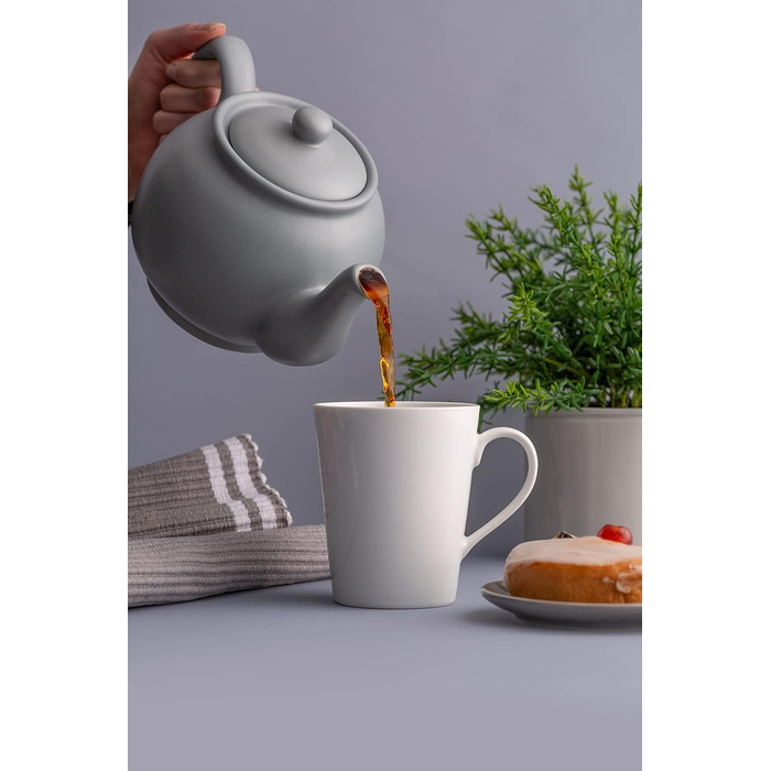 Price & Kensington Teapot made of stoneware, 110 cl, for Pastell (Grey, 6 cups)