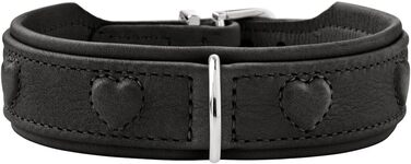 Нашийник для собак HUNTER SOHO X Love з м'якої шкіри, чорний, для маленьких собак та цуценят, Made in Germany
