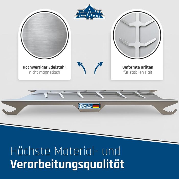 Тримач для лосося EWH з нержавіючої сталі для вогнища, решітка для запікання риби на вогні з ручкою-перевертачем