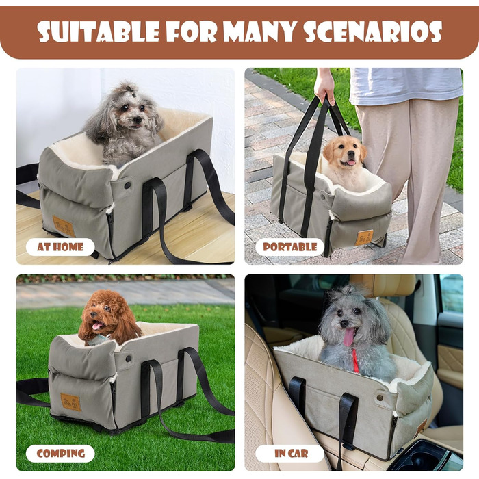 Автокрісло для собак та котів з консоллю: знімне, миється, підходить для подорожей (до 6.1 кг)