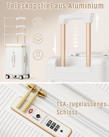 Чемодан Joyway ABS, ручна поклажа, 56 см, білий. З TSA замком, відкидним внутрішнім відділенням та подвійними колесами.