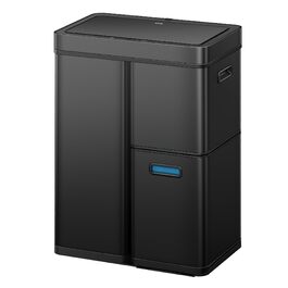 Сортувальний контейнер для сміття EKO Mirage Plus 60л (30+15+15л), сенсорний, нержавіюча сталь, 3 відсіки, 3 пластикові відра