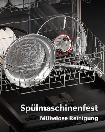 Сковорода з нержавіючої сталі 30 см Titan, з кришкою, для індукційних плит, 18/10, підходить для духовки та посудомийної машини