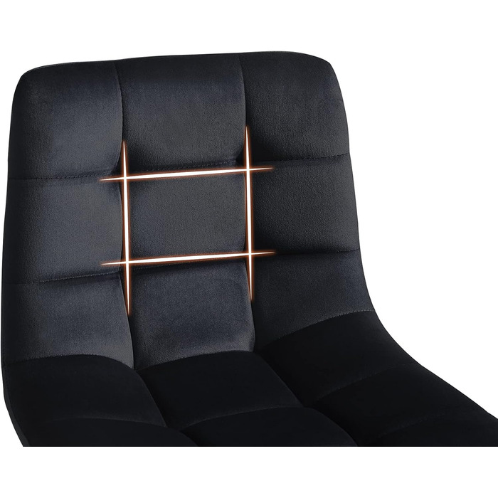 Velvet Bar Stools Set of 2 - Black Bar Chairs with Backrest, 66cm Seat Height, 50x45x94cm - Modern Counter Stools for Kitchen Island