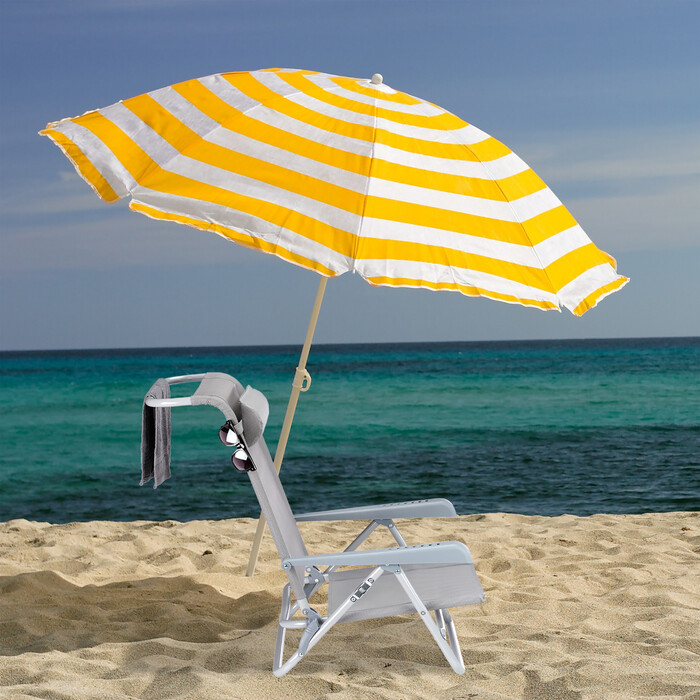 Relaxdays Folding Lounge Chair with Headrest