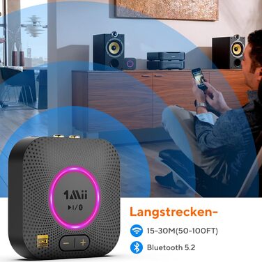 1Mii B06 Plus Bluetooth HiFi приймач: бездротовий аудіоадаптер з aptX HD/Adaptive, Bluetooth 5.3 для стереосистеми та смартфонів