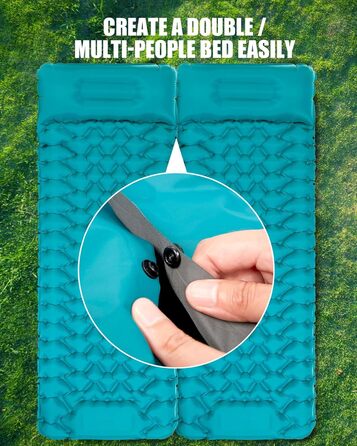 AKSOUL Self-Inflating Camping Air Mattress - Ultralight, Thick (10CM), Foldable Sleeping Pad with Pillow for Trekking, Tent & Outdoor Use